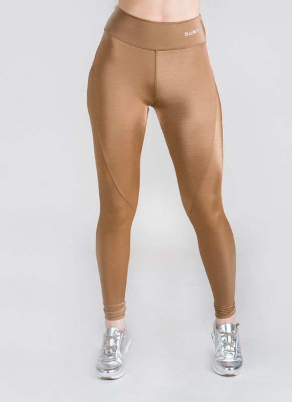Calça Legging Feminina Trilobal Bronze Dourada Academia Fitness Surty Wish