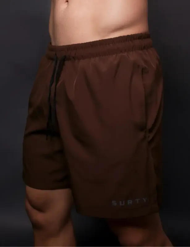 Bermuda 2 em 1 Masculina Athletic Code Marrom Surty
