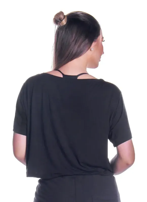 Blusa Cropped Feminina Freak Out Preta Surty