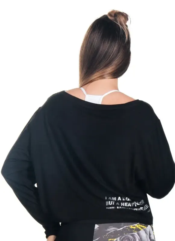 Blusa Feminina Longa Nice Runn Preta