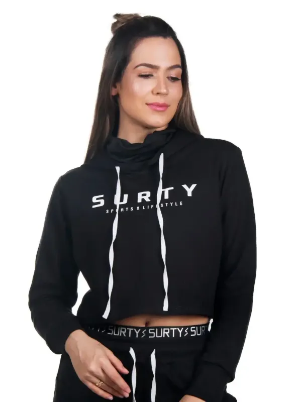 Moletom com Capuz Feminino Sense Mask Preto Surty