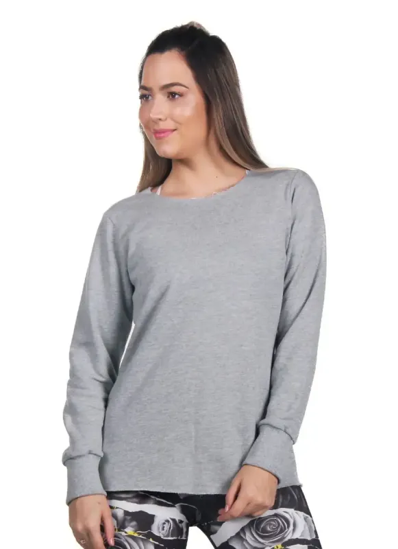 Blusa Moletom Confort Up Cinza Claro