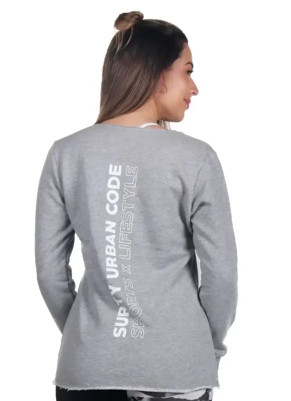 Blusa Moletom Confort Up Cinza Claro