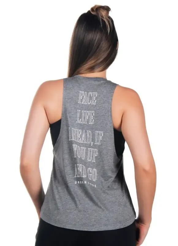 Regata Feminina Urban Trend Cinza Claro