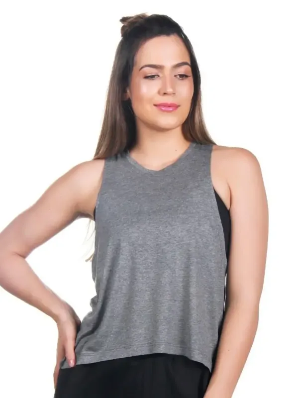 Regata Feminina Urban Trend Cinza Claro