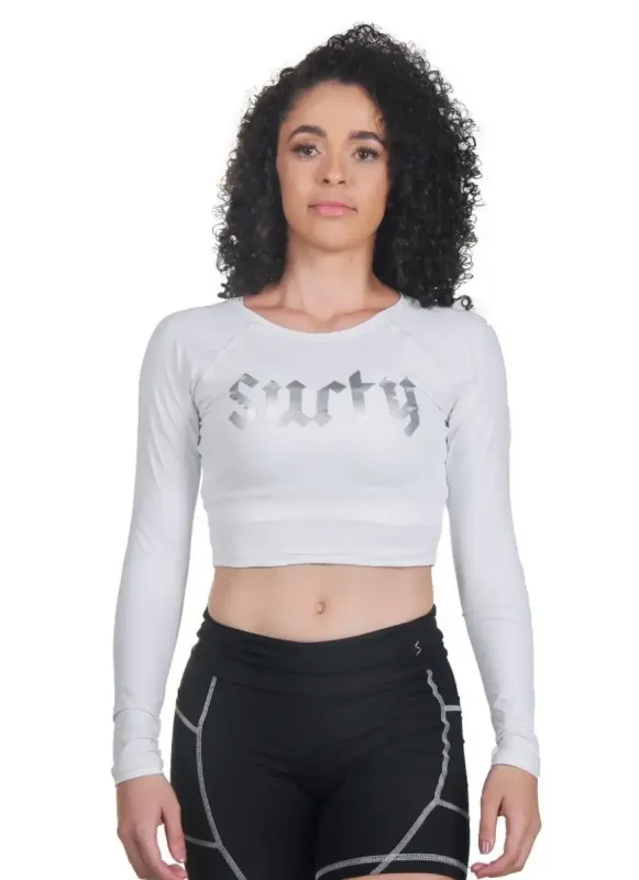 Cropped Top Feminino Reflect Base Branco Surty