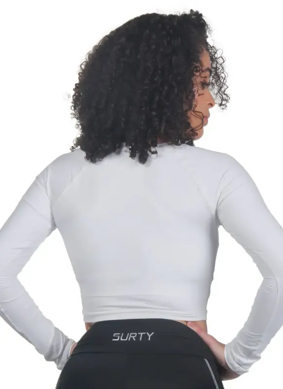 Cropped Top Feminino Reflect Base Branco Surty