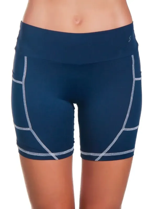 Short Feminino com Bolso Running Type Azul Surty