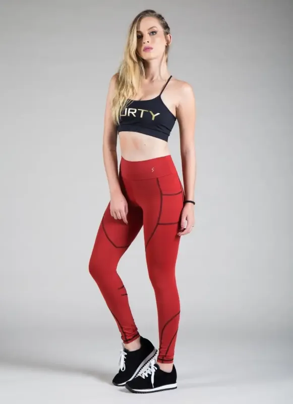 Calça Legging Feminina Essential Team Vermelha Surty