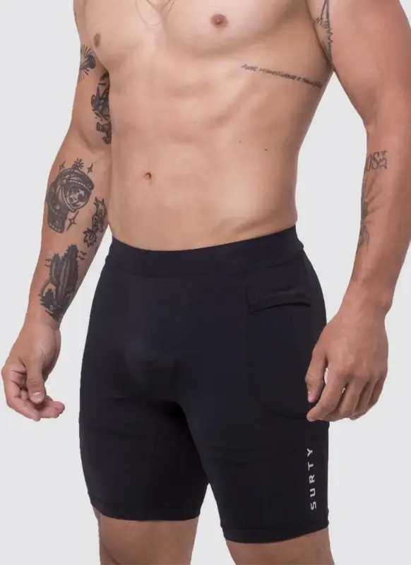 Bermuda Térmica Masculina Rush On Preta Surty