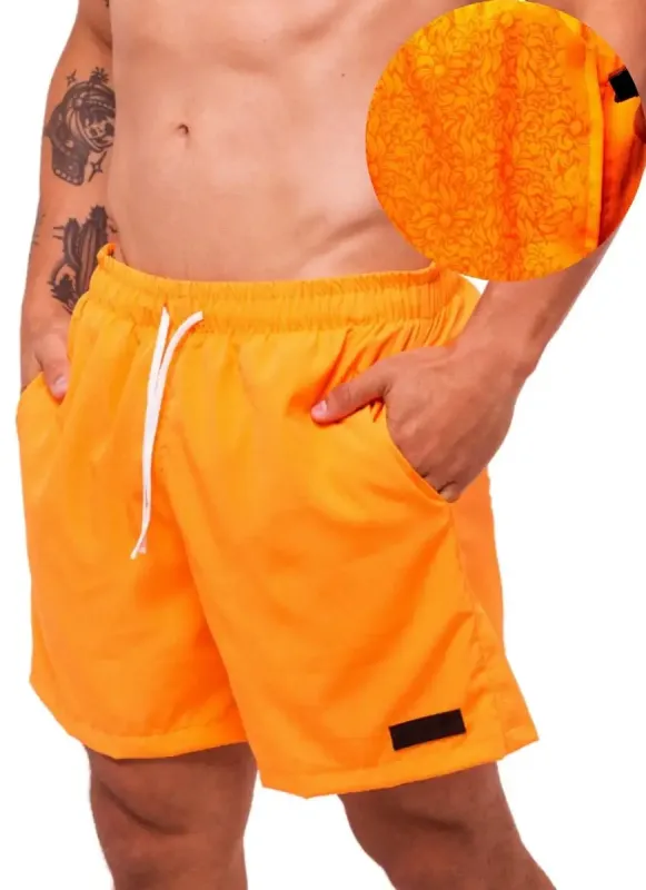 Short Praia Masculino Tactel Magic Surty Laranja
