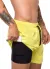 Bermuda Masculina Academia 2x1 Tactel Surty Amarelo Lima