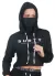 Blusa Moletom Feminina Com Capuz Mascara Surty Preta Treino Fitness Casual Athleisure Esporte 