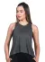 Regata Feminina Viscolycra Surty Cinza Mescla Escuro Fitness Casual Academia Corrida  