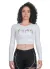 Cropped Top Feminino Reflect Base Branco Treino Academia Fitness Corrida 