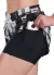 Short Duplo com Bolso Sprint Feminino Academia Corrida Fitness Compressão Surty Preto Branco