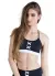 Top Feminino Preto Branco Emana Fitness Academia Corrida Surty Sole Strip